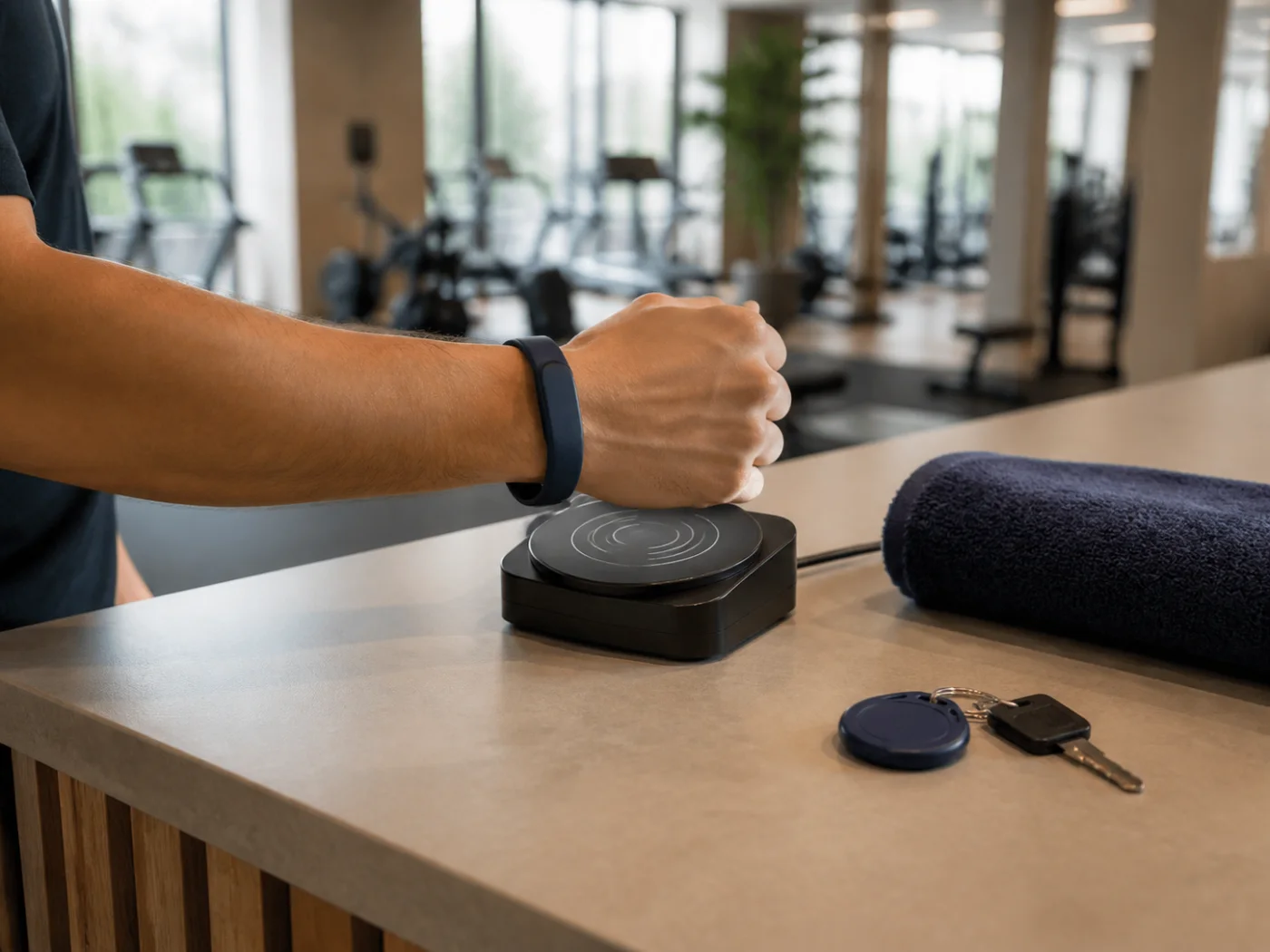 RFID pour salles de sport et clubs dans un scénario professionnel sans marque
