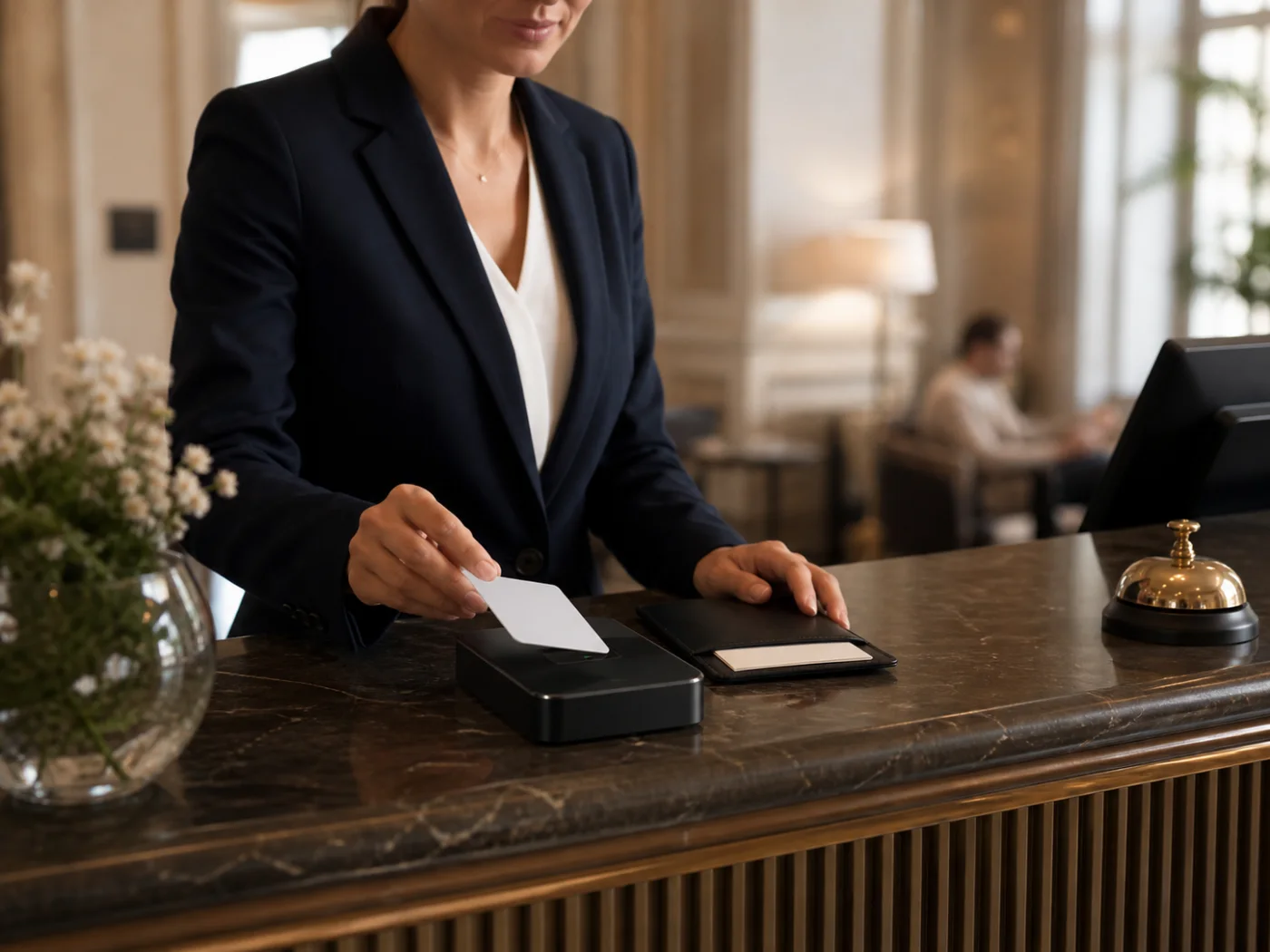 Cartes RFID pour l’hôtellerie dans un scénario professionnel sans marque