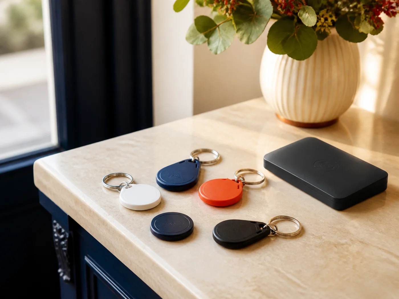 Porte-clés RFID dans un scénario professionnel sans marque